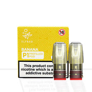 Elf Bar Mate P1 prefilled pod in Banana flavor, offering a smooth and creamy ripe banana taste, designed for use with the Elf Bar Mate device for a rich and satisfying vaping experience